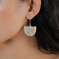 Серьги Franck Herval, Palma, с перламутром и кристаллом, FH26.1-12-70275 (золотистый)