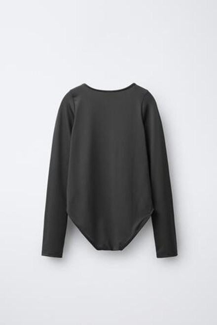 ZARA БОДИ ИЗ ПОЛИАМИДА, АНТРАЦИТОВО-СЕРЫЙ
