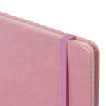 Блокнот в клетку с резинкой А5 (148x218 мм), 80 л., под кожу розовый BRAUBERG "Metropolis Special", 111579