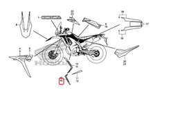 86648-KZZ-J00ZA. STRIPE D, L. MIDDLE COWL *TYPE1*. Honda CRF250Rally, Sticker OEM