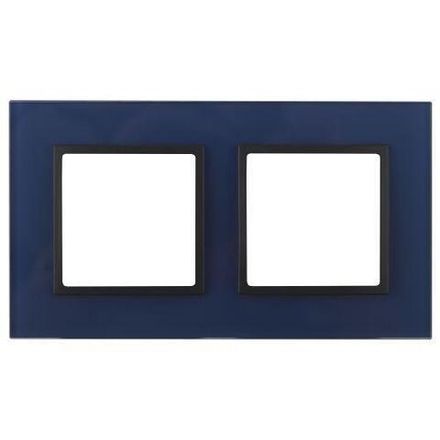 Рамка 2-м 14-5102-29 стекло Elegance синий+антрацит ЭРА Б0034501