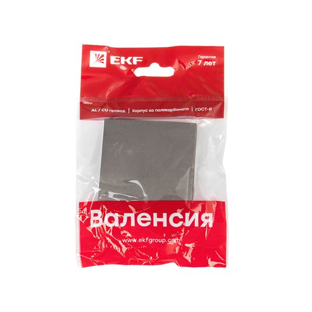 Валенсия лицевая панель выключателя 1-кл. 10А графит EKF PROxima