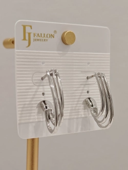 Серьги Fallon «Три нити» Silver