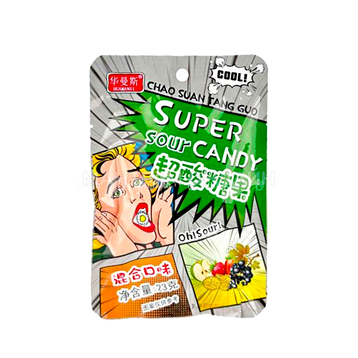 Конфеты кислые Chao Suan Tang Guo Super Sour Candy вкус ассорти 23 г