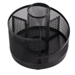 Подставка-органайзер д/канцтоваров, Alingar, металлическая, 14,2*14*13,6 см, 4 отделения, черная, вращается