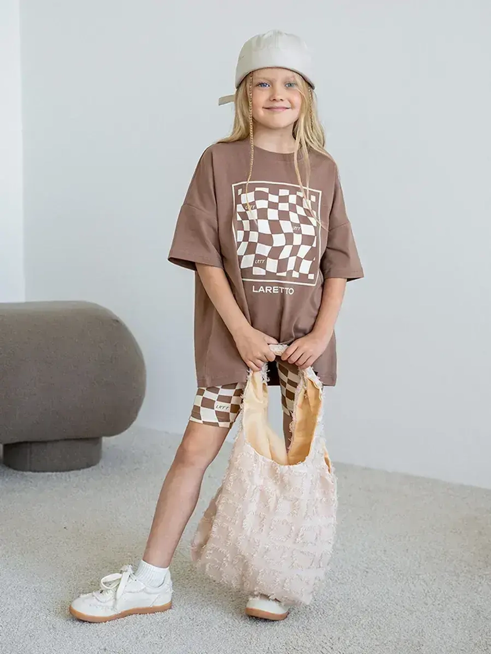 Летний костюм для девочки с велосипедками