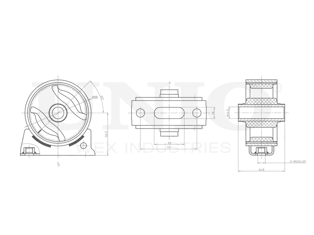 Опора двигателя передняя UNIO RMP-15072