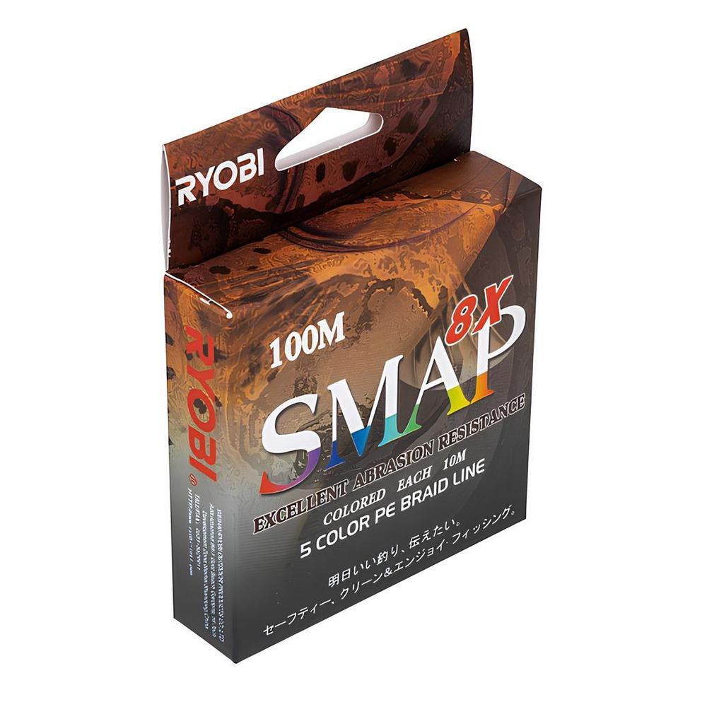 Шнур SMAP PE8X-100M 1.5# Multi Colour 0,205мм Ryobi