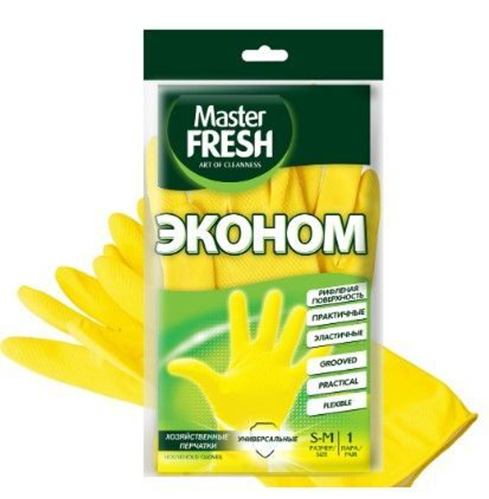 Master FRESH ЭКО Перчатки резиновые (S/M) 30гр *10*100
