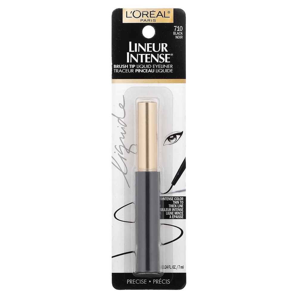 L'Oréal, Lineur Intense, жидкая подводка для глаз, оттенок 710 черный, 7 мл (0,24 жидк. унции)