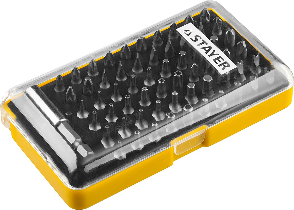 STAYER 61 шт, набор бит с магнитным адаптером (26084-H61)