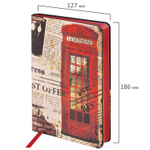 Ежедневник недатированный B6 (127х186 мм) BRAUBERG VISTA под кожу гибкий 136 л. "Good old England" (2 штуки в упаковке)
