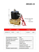 Электромагнитный клапан 2W160-15 1/2" 24В