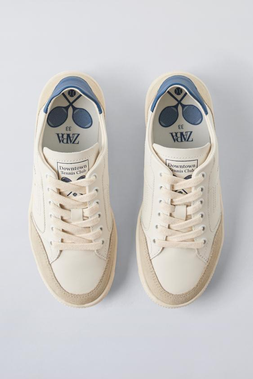 ZARA КОЖАНЫЕ КРОССОВКИ, БЕЛЫЙ