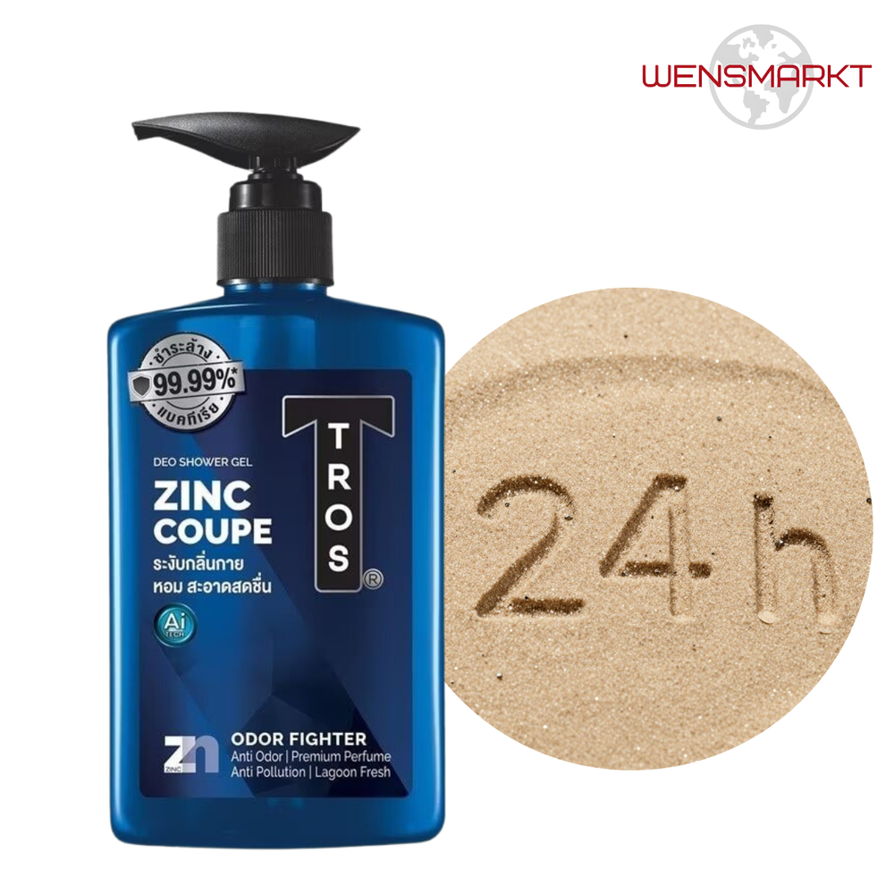 TROS Мужской гель для душа с дезодорирующим эффектом Zinc Coupe, 450 мл