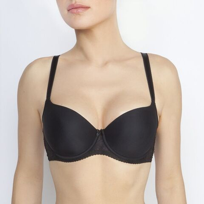 Бюстгальтер с формованными чашками на тоненьком поролоне (Размер: 90C) (Цвет: черный)