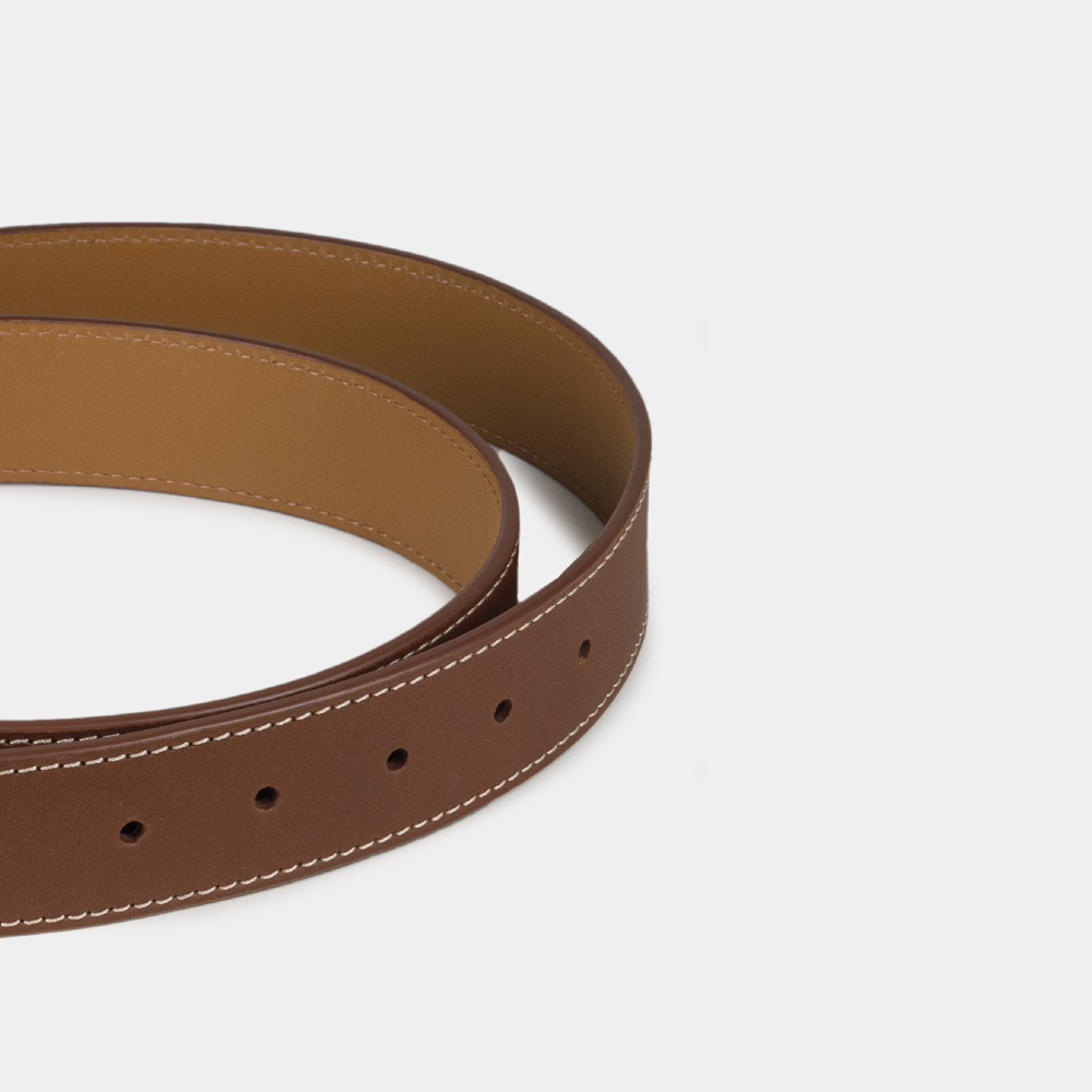 Женский ремень 35мм из кожи теленка, коричневого цвета