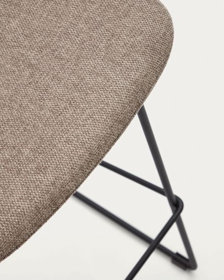 Zahara Барный стул коричневый с черными стальными ножками 76 см Испания