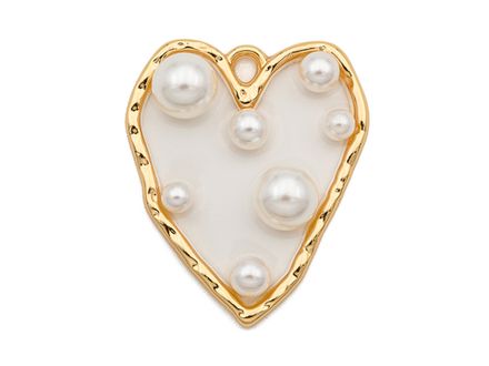 Подвеска "Сердце с жемчужинами" 34мм (уценка)