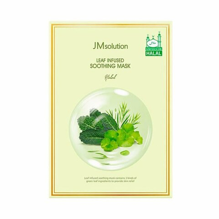JMSolution Успокаивающая маска с экстрактом зеленых листьев LEAF INFUSED SOOTHING MASK HALAL, 1шт