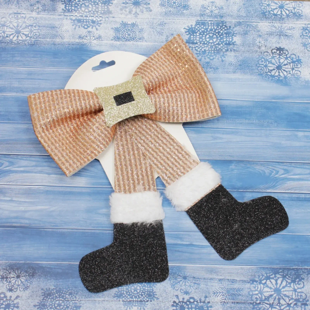 Бант на ёлку «Веселье» 20*24 см, Шампань