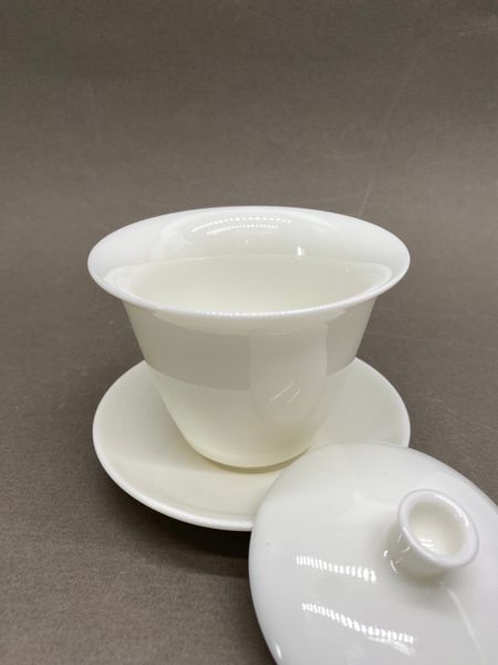 Гайвань, белая, фарфор, высокая, 130мл