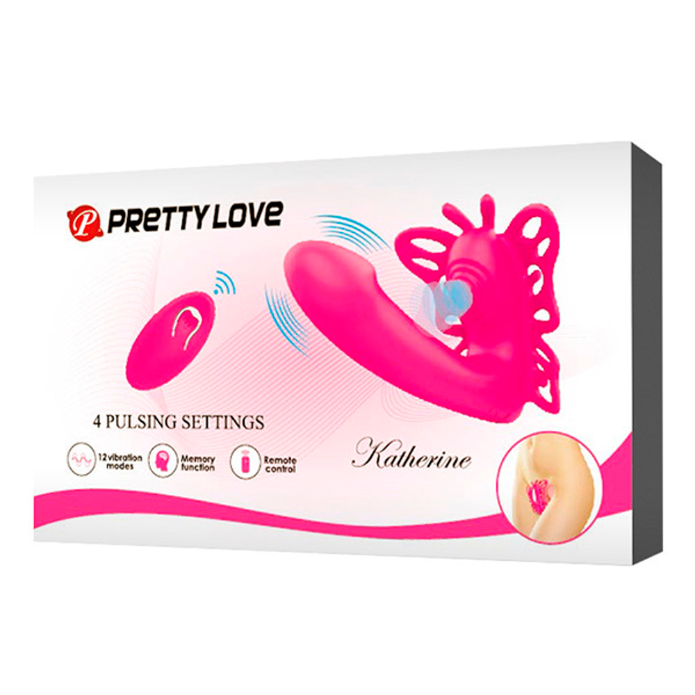 Розовый вибратор-бабочка для стимуляции точки G Pretty Love Katherine BI-014849W-1