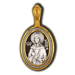 Святая Таисия. Нательная икона из серебра 925* с позолотой.
