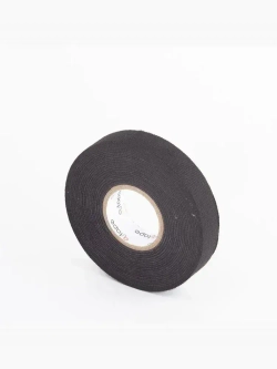 Изолента черная автомобильная тканевая подкапотная лавсан, флисовая для жгутования, набор 3 шт, 19мм х 15м