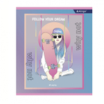 Тетрадь 48л., А5, клетка, Alingar "Positive girls", скрепка, мелованный картон (стандарт), блок офсет, 4 дизайна в пленке т/у