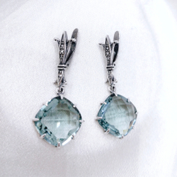 "Августа" серьги в серебряном покрытии из коллекции "Милан" от Jenavi с английским замком