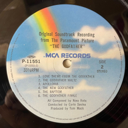 Винтажная виниловая пластинка LP Nino Rota The Godfather Крестный Отец (Soundtrack Recording) (Japan 1984) (Obi)