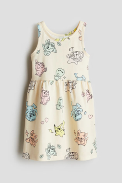 H&M Платье с принтом, светло-желтый