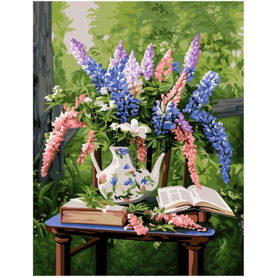 Картина по номерам на холсте ТРИ СОВЫ &quot;Букет люпинов&quot;, 30*40, с акриловыми красками и кистями