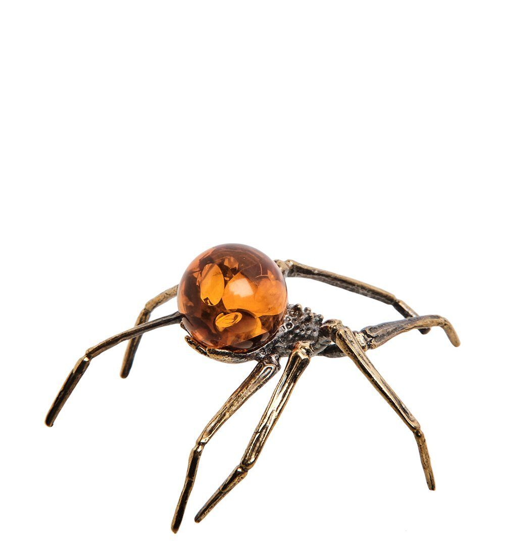 Народные промыслы AM-3039 Фигурка «Паук степной» (латунь, янтарь)