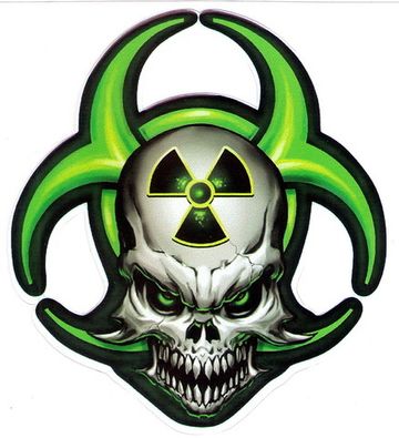 Наклейка Череп Biohazard