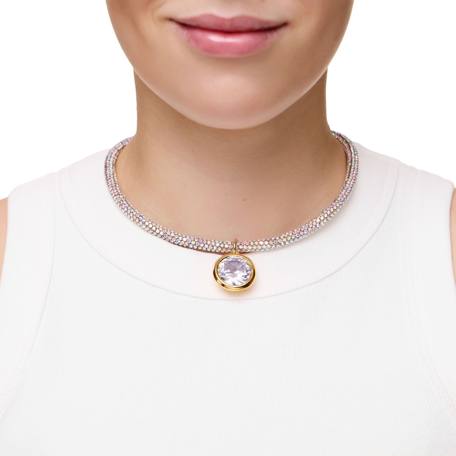 Колье Glass Crystal Round Necklace