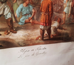 "Игра в городки". Е.М. Корнеев. 1812г. - антикварная гравюра (акватинта)