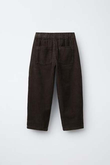 ZARA БРЮКИ ИЗ ПЛОТНОГО ВЕЛЬВЕТА, ТЕМНО-КОРИЧНЕВЫЙ