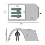 Семейная палатка с большим тамбуром BTrace Element 3
