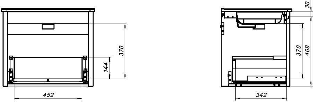 Тумба с раковиной Allen Brau Gravity 60 1.370012.WM белая матовая