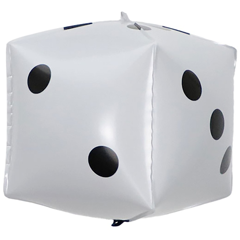 Фольгированная фигура, 3D Куб 24"/ 61 СМ игральная White