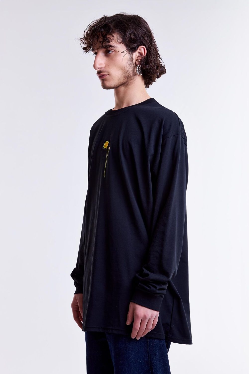 Лонгслив Гербарий Одуванчик Синий