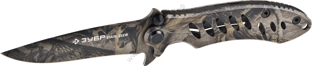 ЗУБР Охотник 205 мм, лезвие 90 мм, цельнометаллический, складной нож (47702)