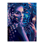 Алмазная мозаика 30*40см (полное заполнение) "Девушка в неоне" (Lori)