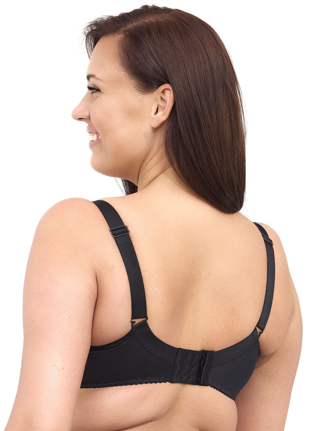 Бюстгальтер на косточках с чашками plus size из микрофибры и сетки (Размер: 105E) (Цвет: телесный)