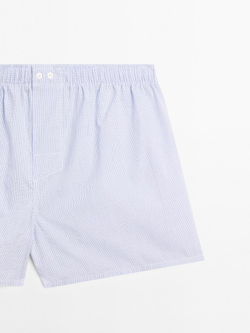 Massimo Dutti Трусы-боксеры в мелкую клетку, темно-синий