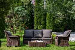 "Гляссе" лаунж-зона из искусственного ротанга, цвет коричневый