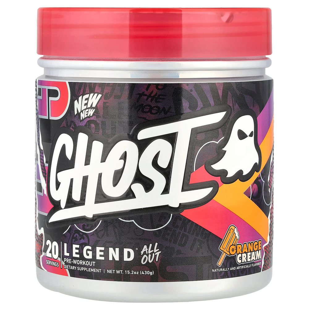 Ghost, Legend® All Out, предтренировочный комплекс, апельсиновый крем, 430 г (15,2 унции)