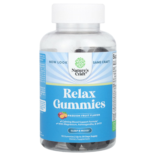 Nature's Craft, Relax Gummies, маракуйя, 90 жевательных таблеток